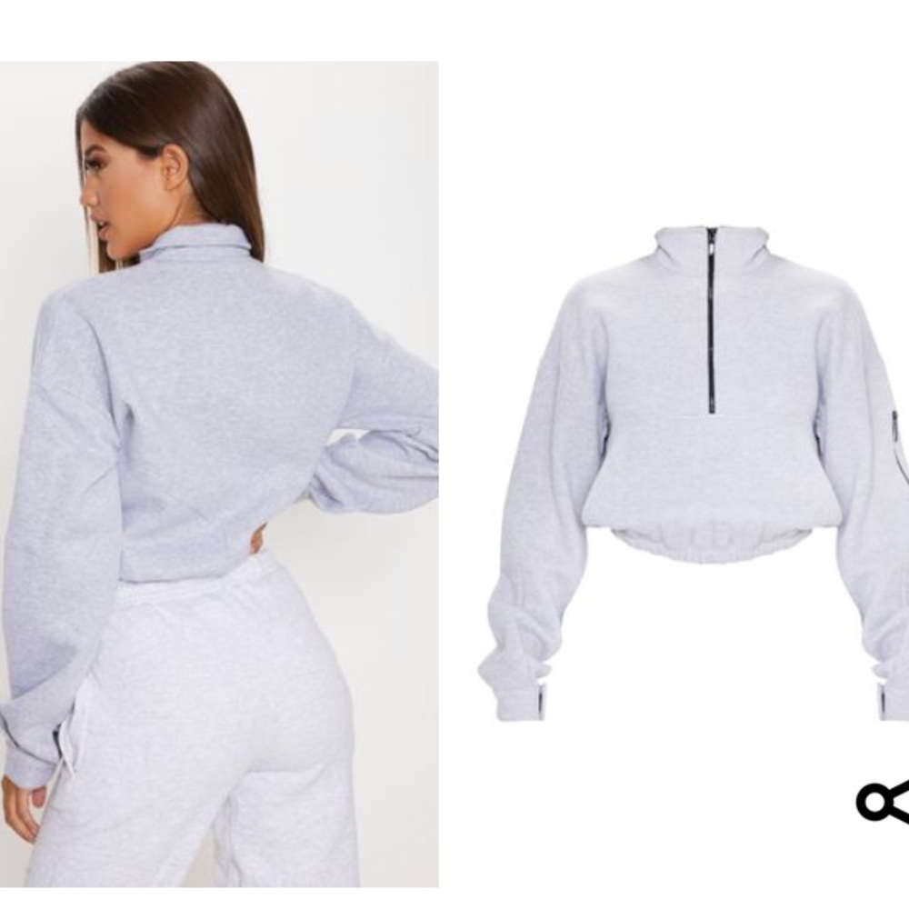 Grey croptop oversized sweatshirt !